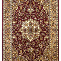 5'3" x 7'7" Polypropelene Red-Beige Area Rug