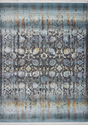 5'3" x 7'10" Polypropelene Turquoise Area Rug