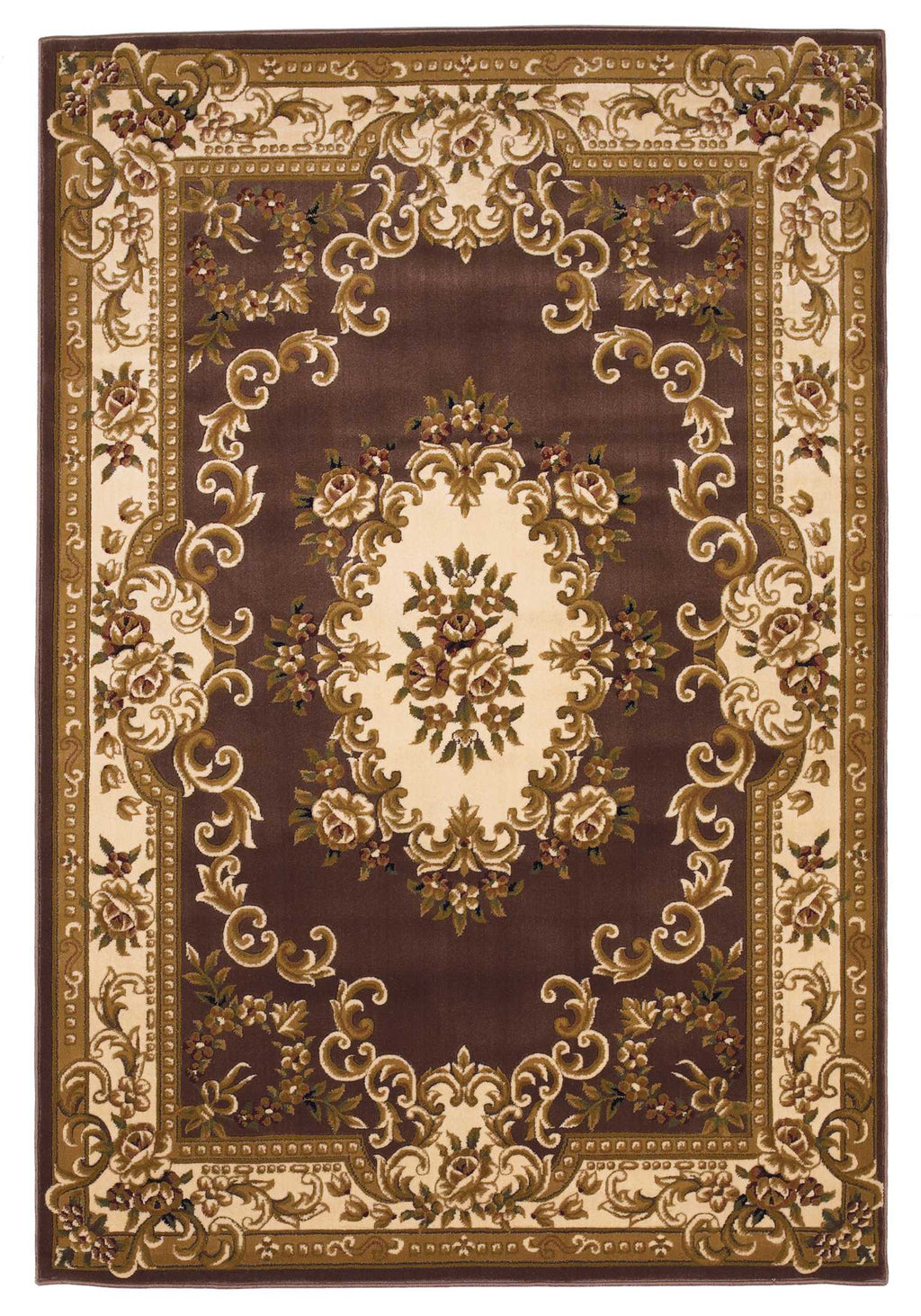 5'3" x 7'7" Polypropelene Plum-Ivory Area Rug