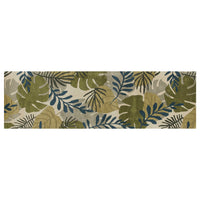 8' Ivory Hand Tufted Oversized Tropical Leaves Indoor Runner Rug