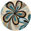 5'6" Round Polyacrylic Sand-Teal Area Rug