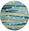 5'6" Round Polyacrylic Blue Area Rug