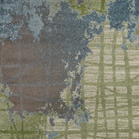 5'3" x 7'7" Polypropelene Green-Blue Area Rug