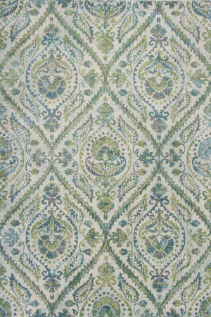 5'3" x 7'7" Polypropylene Ivory-Teal Area Rug