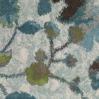 5'3" x 7'7" Polypropelene Teal Area Rug