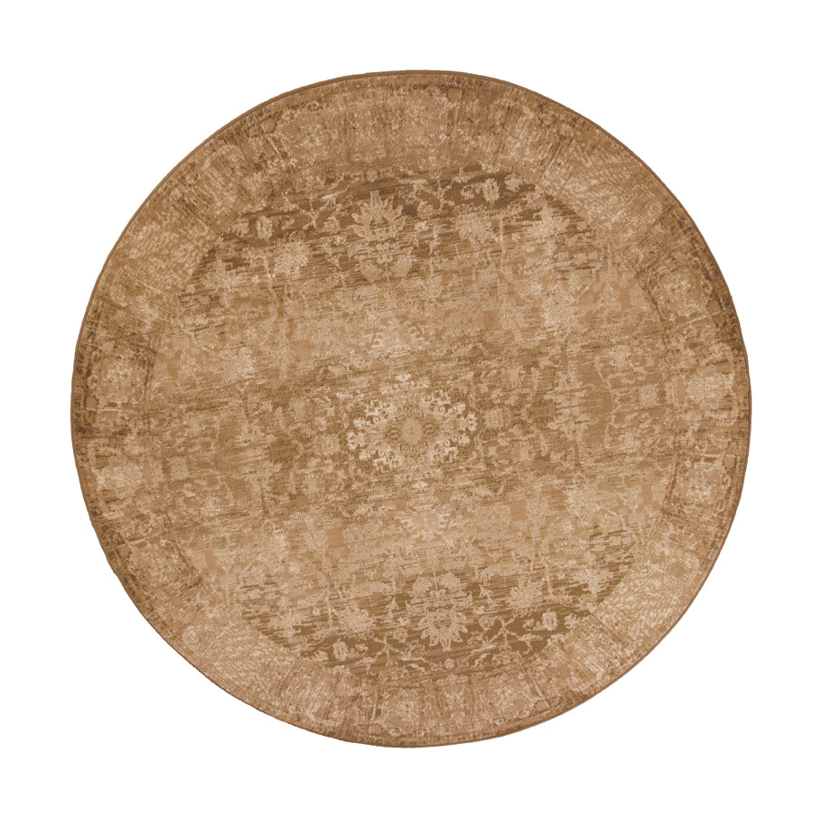 7'7" Round Polypropelene Beige Area Rug