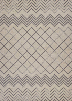 5' x 7' Wool Ivory Area Rug