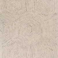 5' x 7' Ivory Geometric Hexagon Wool Indoor Area Rug