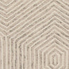 5' x 7' Ivory Geometric Hexagon Wool Indoor Area Rug