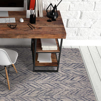 5' x 7' Wool Blue Area Rug