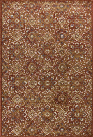 5'3" x 7'7" Polypropelene Rust Area Rug