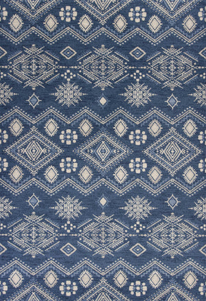 5'3" x 7'7" Polypropelene Demin Area Rug