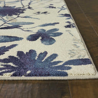 5'3" x 7'7" Polypropelene Blue Area Rug