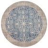 6'6" Round Polypropelene Teal Area Rug