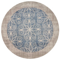 6'6" Round Polypropelene Teal Area Rug