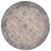 6'6" Round Polypropelene Greige Area Rug