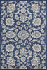 7' x 9' Denim Floral Vine UV Treated Indoor Area Rug