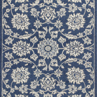 7' x 9' Denim Floral Vine UV Treated Indoor Area Rug