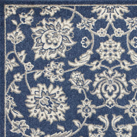 7' x 9' Denim Floral Vine UV Treated Indoor Area Rug