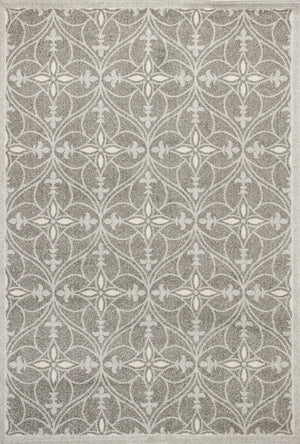 6'7" x 9'6" UV-treated Polypropelene Grey Area Rug