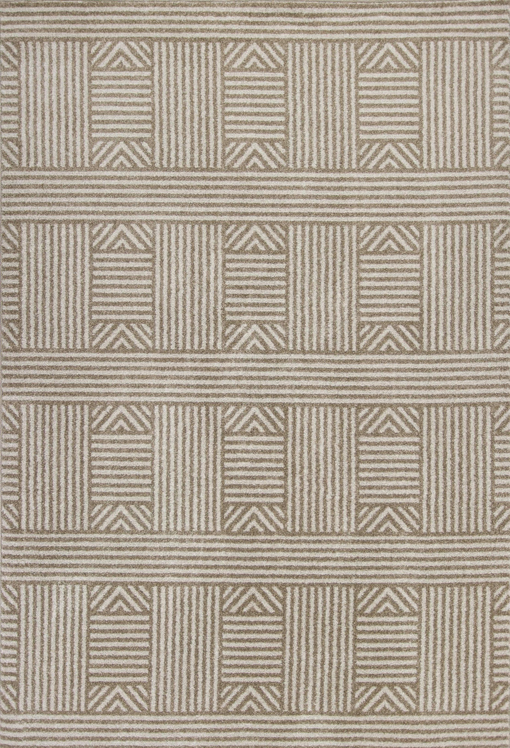 6'7" x 9'6" UV-treated Polypropelene Beige Area Rug