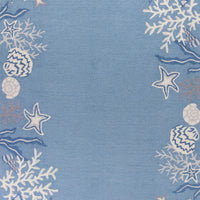 5' x 7'6" Polyester Sea Blue Area Rug