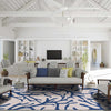 5' x 7' 6" Polyester Ivory or Blue Area Rug