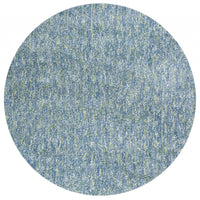 6' Seafoam Heather Hand Woven Indoor Round Shag Area Rug