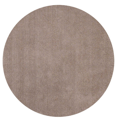 6' Round Polyester Beige Area Rug