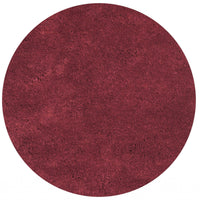 6' Round Polyester Red Area Rug