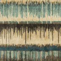 5'3" x 7'7" Polypropelene Sand-Teal Area Rug