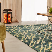 5'3" x 7'7" Polypropelene Teal Area Rug