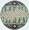 7'10" Round Polypropelene Ivory Area Rug