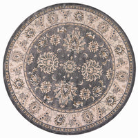 7'10" Round Polypropelene Grey-Ivory Area Rug