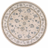 7'10" Round Polypropelene Beige-Ivory Area Rug