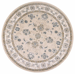 7'10" Round Polypropelene Beige-Ivory Area Rug