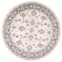 7'10" Round Polypropelene Ivory-Grey Area Rug