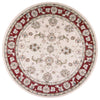 7'10" Round Polypropelene Ivory-Red Area Rug