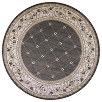 7'10" Round Polypropelene Grey-Ivory Area Rug