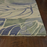 3'6" x 5'6" Wool Blue-Green Area Rug