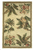 4'x6' Ivory Hand Tufted Bordered Tropical Plants Indoor Area Rug