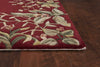 3' x 6' Ruby Tropical Leaves Bordered Wool Indoor Area Rug