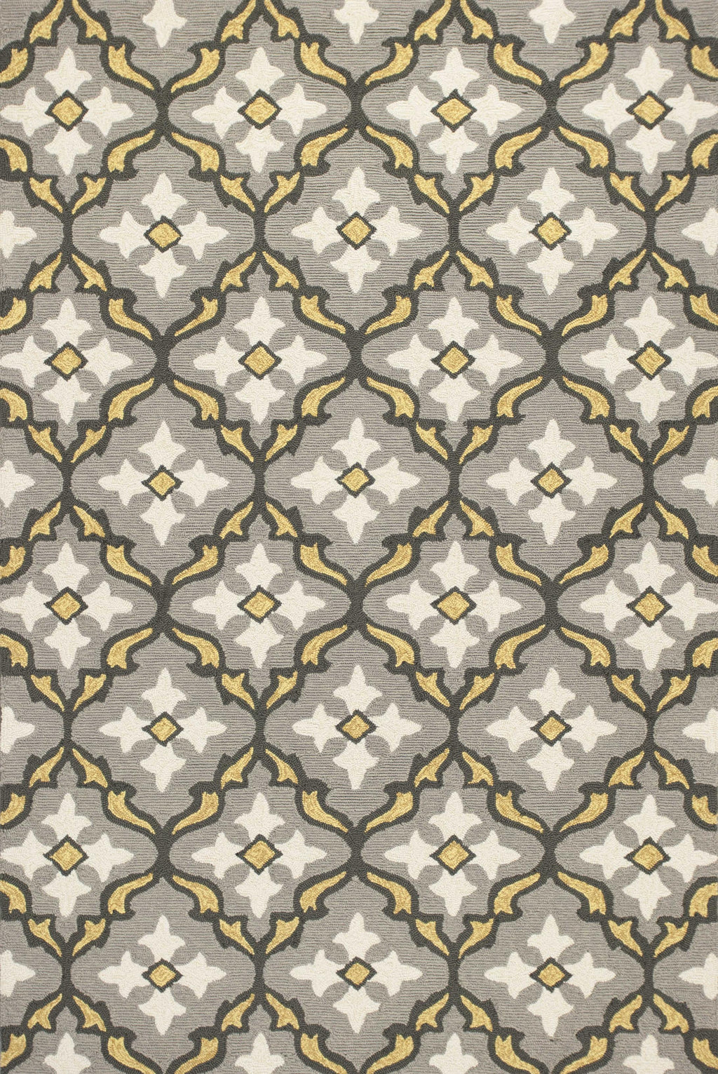 5' x 7'6" UV-treated Polypropelene Grey-Gold Area Rug