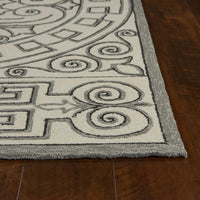 5' x 7'6" UV-treated Polypropelene Ivory-Grey Area Rug