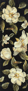 2' x 8' Black Magnolia Flowers Wool Indoor Runner Rug