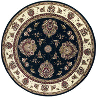 7'7" Octagon Polypropelene Black-Ivory Area Rug