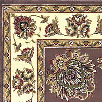 7'7" Octagon Polypropelene Plum-Ivory Area Rug