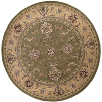 7'7" Octagon Polypropelene Sage-Beige Area Rug