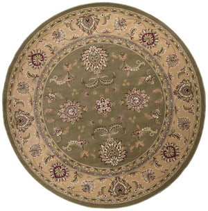 7'7" Octagon Polypropelene Sage-Beige Area Rug