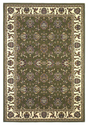 7'7" Round Polypropelene Green-Ivory Area Rug